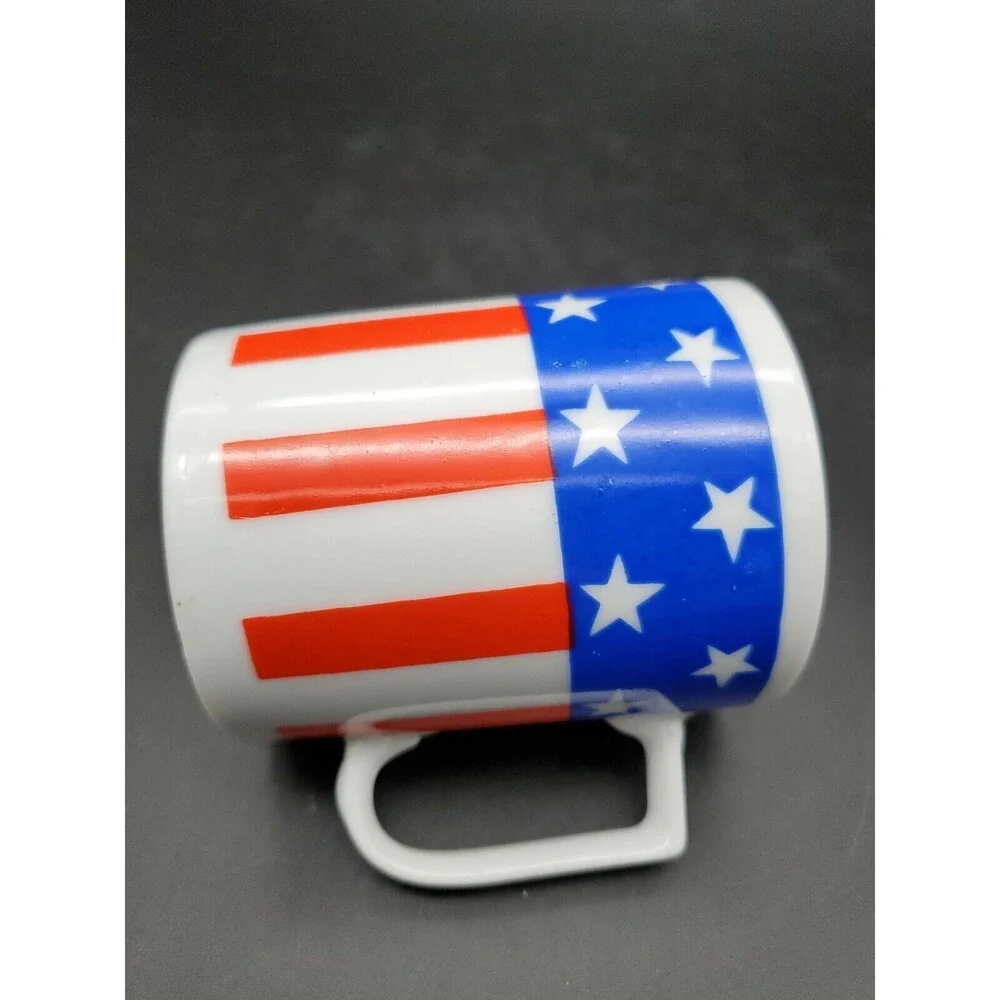 USA Flag Patriotic Coffee Tea Cup Made in Japan Vintage